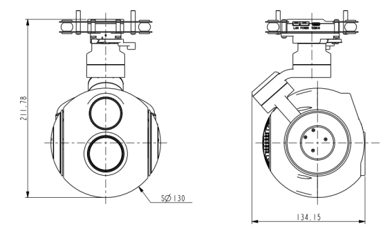 TX130DA-HNV233T635L000三軸雙光吊艙