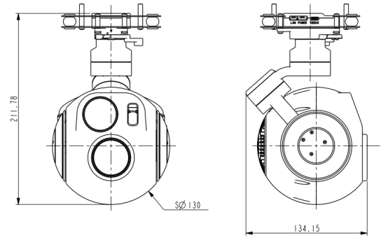 TX130TA-HNV230T635L305三軸三光吊艙