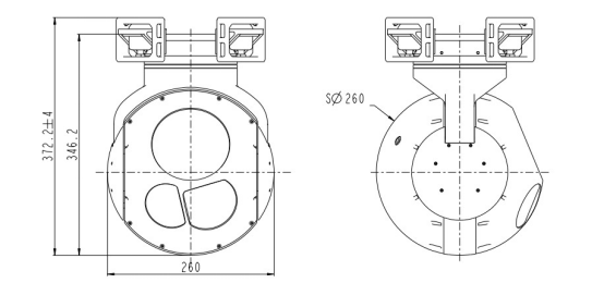 S260TD非制冷兩軸三光吊艙 S260TD非制冷兩軸三光吊艙